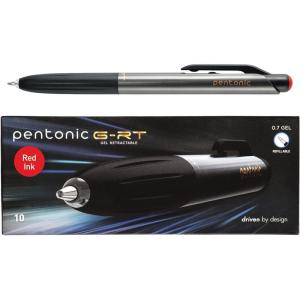Pentonic GR-T Retractable Gel Pens, 24 Count, Assorted Color Ink (12 Black, 8 Blue, 4 Red), 0.7 mm Fine Point, Smooth Writing For Journaling (1002360)(Red)