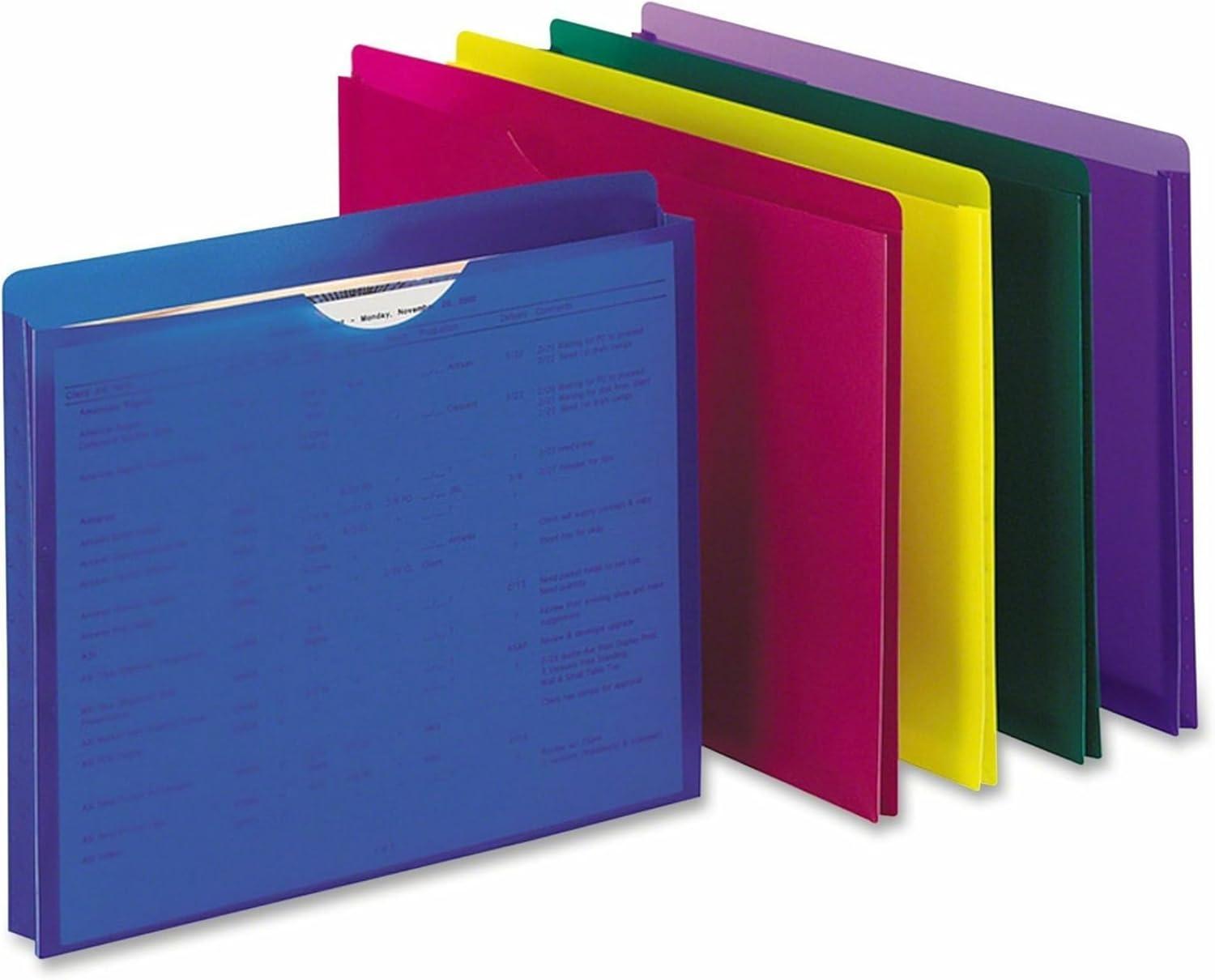 imagePendaflex Translucent Poly File Jackets Letter Size Assorted Colors 50990 10 per PackBlue  Green  Purple  Red  Yellow