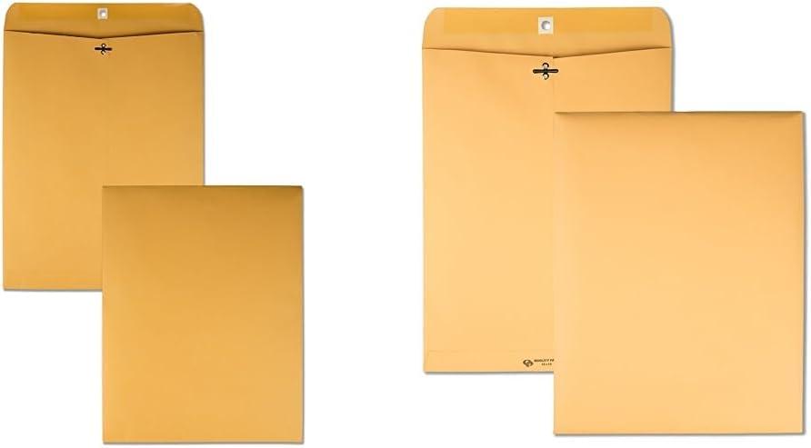 imageQuality Park 12 x 1512 Clasp Envelopes Clasp and Gummed Closures for Oversized Papers Drawings or Posters 32 lb Kraft Paper 100Box QUA3781012 x 155