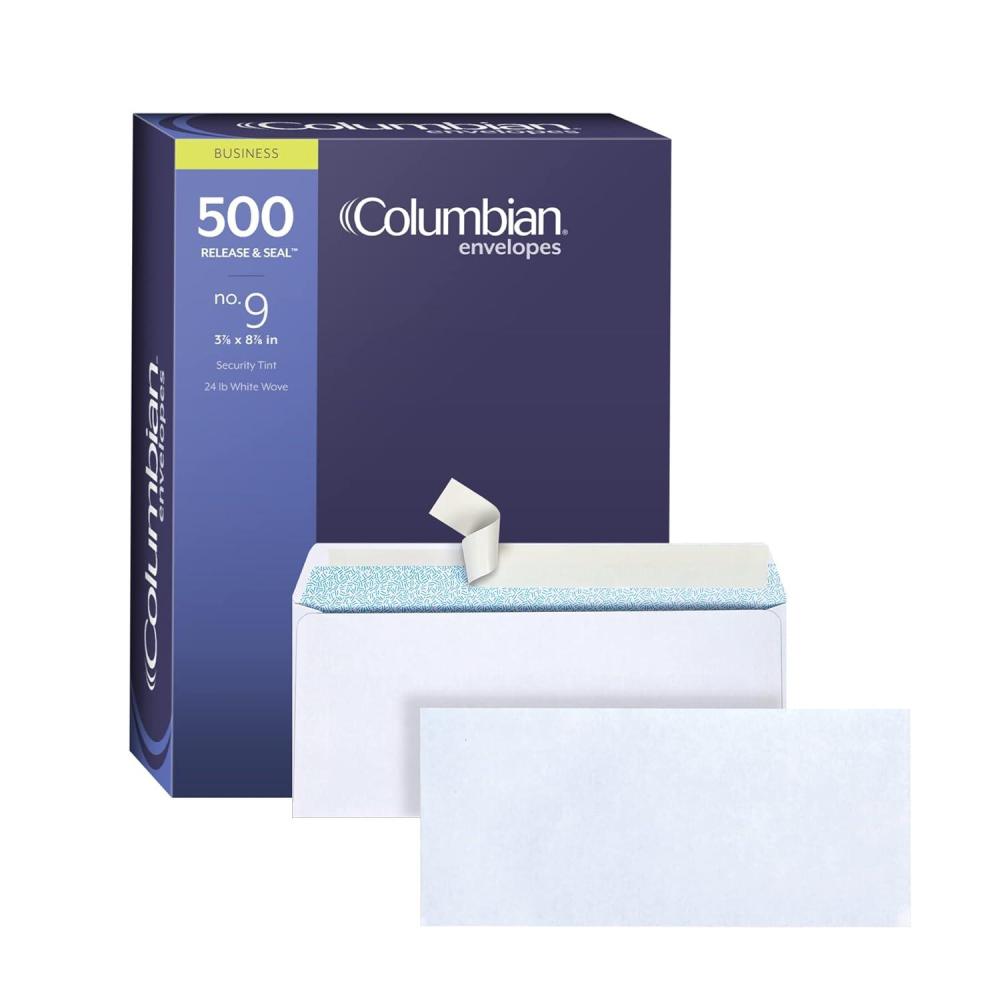 imageColumbian 9 Security Envelopes No Window Self Seal for Invoices ampamp QuickBooks Statements 378 x 878 Inches 24 lb White 500Box COLO1839