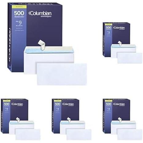 imageColumbian 9 Security Envelopes No Window Self Seal for Invoices ampamp QuickBooks Statements 378 x 878 Inches 24 lb White 500Box COLO1839 Pack of 5