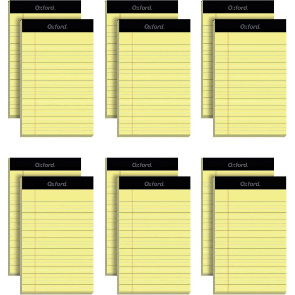 imageOxford 5 x 8 Legal Pads 12 Pack Narrow Ruled Yellow Paper 50 Sheets Per Writing Pad Made in the USA 740175 x 8