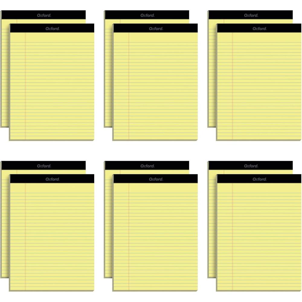 imageOxford 5 x 8 Legal Pads 12 Pack Narrow Ruled Yellow Paper 50 Sheets Per Writing Pad Made in the USA 7401785 x 11