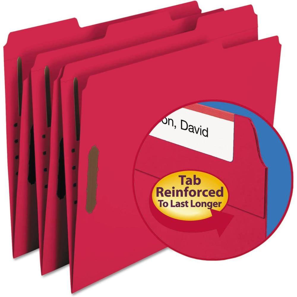 imagePendaflex Fastener Folders 2 Fasteners Letter Size Blue 13 Cut Tabs in Left Right Center Positions 50 per Box 22040GWRed