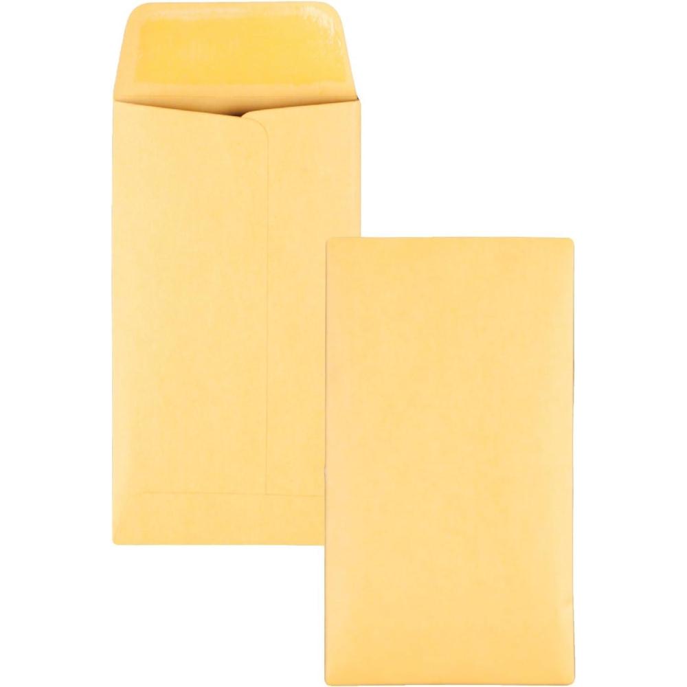 imageQuality Park 3 Coin and Small Parts Envelopes Gummed Brown Kraft 25x425 500 per Box 502626  338 x 6