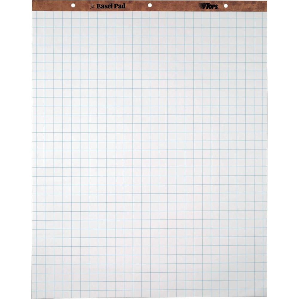 imageTOPS Standard Easel Pads 3Hole Punched 27 x 34 Inch 1quot Grid White 50 SheetsPad Carton of 2 Pads 79022Count