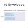 Columbian #9 Security Envelopes, 500/Box, Double Window, 3-7/8″ x 8-7/8″, Redi-Seal Self Seal, For Invoices & QuickBooks Statements, White (COLO181)(#9)