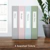 Oxford 3 Ring Binders, 2 inch ONE-Touch Easy Open D Rings, 3-Sided View Binder Covers, Binders for School, Xtralife Hinge, Non-Stick, PVC-Free, Natural Pastel, 530-Sheet Capacity, 4 Pack (79923)(1.5 Inch)