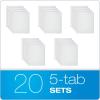 Oxford Blank Write On Binder Dividers, 1/5 Cut Tabs, 3 Hole Punch Dividers in 5 Tab Sets, 100 Dividers, 20 Sets, White (89981)(5 Tab)