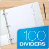 Oxford Blank Write On Binder Dividers, 1/5 Cut Tabs, 3 Hole Punch Dividers in 5 Tab Sets, 100 Dividers, 20 Sets, White (89981)(5 Tab)