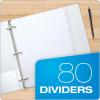Oxford Blank Write On Binder Dividers, 1/5 Cut Tabs, 3 Hole Punch Dividers in 5 Tab Sets, 100 Dividers, 20 Sets, White (89981)(8 Tab)