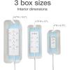 Oxford Cable Management Boxes, 3 Pack, Small, Medium, Large, 15 Cable Ties (Hook & Loop, Silicone,Twist Ties), Power Strip Organizer, White (27800)