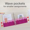 Oxford Wave Binders, Binders for School and Office, Strong Flexible Poly, 4 Wave Pockets, 4 Assorted Colors, Transluscent Covers, Holds up to 350 Sheets, 1.5 inch Binder, 4-Pack (91091)