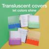 Oxford Wave Binders, Binders for School and Office, Strong Flexible Poly, 4 Wave Pockets, 4 Assorted Colors, Transluscent Covers, Holds up to 350 Sheets, 1.5 inch Binder, 4-Pack (91091)