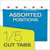 Pendaflex 04152 1/5 BLA Reinforced Hanging File Folders, Letter Size, Black, 1/5 Cut, 25/BX (4152 1/5 BLA)(Blue)