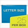 Pendaflex 04152 1/5 BLA Reinforced Hanging File Folders, Letter Size, Black, 1/5 Cut, 25/BX (4152 1/5 BLA)(Blue)