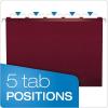 Pendaflex 04152 1/5 BLA Reinforced Hanging File Folders, Letter Size, Black, 1/5 Cut, 25/BX (4152 1/5 BLA)(Burgundy)