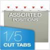 Pendaflex 04152 1/5 BLA Reinforced Hanging File Folders, Letter Size, Black, 1/5 Cut, 25/BX (4152 1/5 BLA)(Gray)