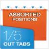 Pendaflex 04152 1/5 BLA Reinforced Hanging File Folders, Letter Size, Black, 1/5 Cut, 25/BX (4152 1/5 BLA)(Orange)