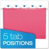 Pendaflex 04152 1/5 BLA Reinforced Hanging File Folders, Letter Size, Black, 1/5 Cut, 25/BX (4152 1/5 BLA)(Pink)