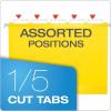Pendaflex 04152 1/5 BLA Reinforced Hanging File Folders, Letter Size, Black, 1/5 Cut, 25/BX (4152 1/5 BLA)(Yellow)