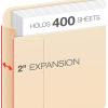 Pendaflex File Jackets, Letter Size, Manila, 2″ Expansion, Reinforced Straight-Cut Tabs with Thumb Cut, 50 per Box (22200EE), Beige(2-Inch Expansion)