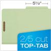 Pendaflex Recycled Classification File Folders, 2 Dividers, 2″ Embedded Fasteners, 2/5 Tab Cut, Legal Size, Light Green, Box of 10 (29076R)(Light Green)