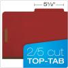 Pendaflex Recycled Classification File Folders, 2 Dividers, 2″ Embedded Fasteners, 2/5 Tab Cut, Legal Size, Light Green, Box of 10 (29076R)(Red)