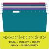 Pendaflex Recycled Hanging File Folders, Letter Size, Assorted Jewel-Tone Colors, Two-Tone for Foolproof Filing, 1/5-Cut Tabs, 25 Per Box (81667)(Folders)