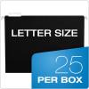 Pendaflex Recycled Hanging Folders, Letter Size, Black, 1/5 Cut, 25/BX (81605)(Black)