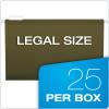Pendaflex Reinforced Hanging Folders, Legal Size, Standard Green, 1/5 Cut, 25/BX (4153 1/5)(Legal (Pack of 4))