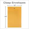 Quality Park 12 x 15-1/2 Clasp Envelopes, Clasp and Gummed Closures, for Oversized Papers, Drawings or Posters, 32 lb Kraft Paper, 100/Box (QUA37810)(10 x 15)