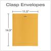 Quality Park 12 x 15-1/2 Clasp Envelopes, Clasp and Gummed Closures, for Oversized Papers, Drawings or Posters, 32 lb Kraft Paper, 100/Box (QUA37810)(11.5 x 14.5)