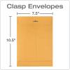 Quality Park 12 x 15-1/2 Clasp Envelopes, Clasp and Gummed Closures, for Oversized Papers, Drawings or Posters, 32 lb Kraft Paper, 100/Box (QUA37810)(7.5 x 10.5)