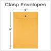 Quality Park 6 x 9 Clasp Envelopes, Clasp and Gummed Closures for Storing or Mailing, 28 lb Kraft Paper, Bulk Dispenser Box, 500/Carton (QUA37555)