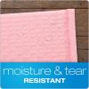 Quality Park Bubble Mailers, 6 x 9 Inch, White Poly Mailers, Padded Envelopes, Shipping Envelopes, Water Resistant, Self Seal, 50 Per Box (QUA85856), Plastic(Light Pink)