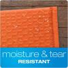 Quality Park Bubble Mailers, 6 x 9 Inch, White Poly Mailers, Padded Envelopes, Shipping Envelopes, Water Resistant, Self Seal, 50 Per Box (QUA85856), Plastic(Orange)