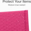 Quality Park Bubble Mailers, 6 x 9 Inch, White Poly Mailers, Padded Envelopes, Shipping Envelopes, Water Resistant, Self Seal, 50 Per Box (QUA85856), Plastic(Pink)