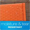 Quality Park Bubble Mailers, 8.25 x 11 Shipping Envelopes, Water Resistant White Poly Padded Envelopes, Redi-Strip Peel Off Closure, 25/Box (QUA85859)(Orange)