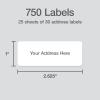 Redi-Tag Address Labels, 750 Blank (25 Sheets of 30), 1″ x 2.625″, for Inkjet and Laser Printers, Free Online Templates (1009573)(Inkjet & Laser Labels 1″ x 2-5/8″)