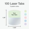 Redi-Tag Laser Printable Tabs, Permanent Index Tabs, Customizable Adhesive Labels, Assorted Pastel Colors, 1.125″ x 1.25″, 100 Per Pack (1006790)