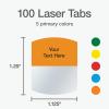 Redi-Tag Laser Printable Tabs, Permanent Index Tabs, Customizable Adhesive Labels, Assorted Pastel Colors, 1.125″ x 1.25″, 375 Per Pack (1006791)(Primary)