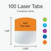 Redi-Tag Laser Printable Tabs, Permanent Index Tabs, Customizable Adhesive Labels, Assorted Pastel Colors, 1.125″ x 1.25″, 375 Per Pack (1006791)(Tropical)