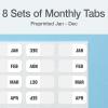 Redi-Tag Monthly Adhesive Tabs, Preprinted Tabs, 8 Sets of Jan-Dec Plus Bonus Blank Tabs, 7/17″ x 1″, Durable and Customizable Labels with Permanent Adhesive for Planners and Files, White (1006546)(Monthly Tabs)