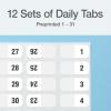 Redi-Tag Monthly Adhesive Tabs, Preprinted Tabs, 8 Sets of Jan-Dec Plus Bonus Blank Tabs, 7/17″ x 1″, Durable and Customizable Labels with Permanent Adhesive for Planners and Files, White (1006546)(Daily Tabs)