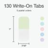 Redi-Tag Write-On Tabs, Permanent Adhesive Index Tabs, Assorted Primary Colors: Yellow, Orange, Red, Blue and Green, 1″ x 7/16″, 130 Pack (1009302)(Pastel)
