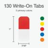 Redi-Tag Write-On Tabs, Permanent Adhesive Index Tabs, Assorted Primary Colors: Yellow, Orange, Red, Blue and Green, 1″ x 7/16″, 130 Pack (1009302)(Primary)