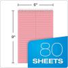 TOPS Prism Steno Books, 6″ x 9″, Gregg Rule, Gray Paper, 80 Sheets, Perforated, 4 Pack (80274)(Pink)