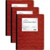 Ampad Gold Fibre Computation Book, Red Cover, Ivory Paper, Letter Size, 4 Square Inch Rule, 76 Sheets, 1 Each (22-156)(1 Count (Pack of 3))