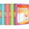 Cardinal 3 Ring Binders, Binders for School and Office, Durable 1.5 Inch, Round Rings, Holds 350 Sheets, ClearVue Presentation View, Non-Stick, Assorted Pastel Colors, 4 Pack (79552)(Tropical Colors)